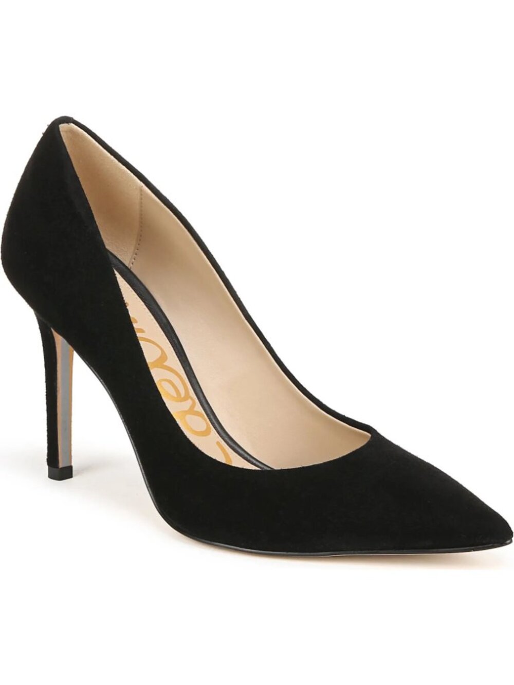 Sam Edelman Hazel Black Suede Pointed Pumps - 8.5W (8.5 Wide)
